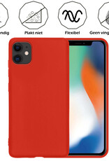 Nomfy Hoesje Geschikt voor iPhone 12 Hoesje Siliconen Cover Case - Hoes Geschikt voor iPhone 12 Hoes Back Case - 2-PACK - Rood