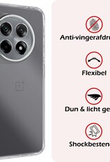 NoXx Hoes Geschikt voor OnePlus 12R Hoesje Cover Siliconen Back Case Hoes Met 2x Screenprotector - Transparant