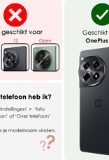 NoXx Hoes Geschikt voor OnePlus 12R Hoesje Cover Siliconen Back Case Hoes Met 2x Screenprotector - Transparant