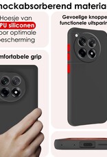 NoXx Hoes Geschikt voor OnePlus 12R Hoesje Cover Siliconen Back Case Hoes Met 2x Screenprotector - Zwart
