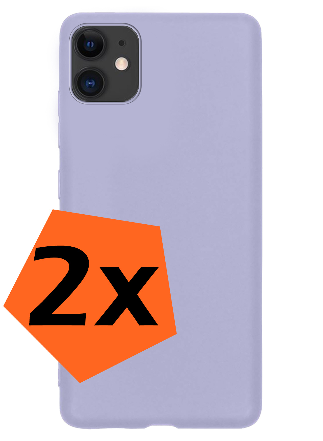 Nomfy Hoesje Geschikt voor iPhone 12 Hoesje Siliconen Cover Case - Hoes Geschikt voor iPhone 12 Hoes Back Case - 2-PACK - Lila