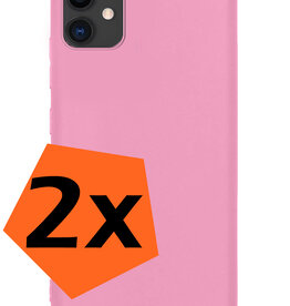 Nomfy Nomfy iPhone 12 Hoesje Siliconen 2 PACK - Licht Roze