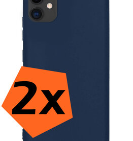 Nomfy Nomfy iPhone 12 Hoesje Siliconen 2 PACK - Donker Blauw