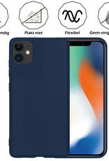 Nomfy Hoesje Geschikt voor iPhone 12 Hoesje Siliconen Cover Case - Hoes Geschikt voor iPhone 12 Hoes Back Case - 2-PACK - Donkerblauw