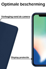 Nomfy Hoesje Geschikt voor iPhone 12 Hoesje Siliconen Cover Case - Hoes Geschikt voor iPhone 12 Hoes Back Case - 2-PACK - Donkerblauw