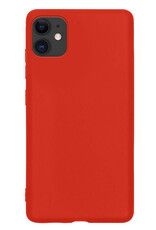 Nomfy Hoesje Geschikt voor iPhone 12 Hoesje Siliconen Cover Case - Hoes Geschikt voor iPhone 12 Hoes Back Case - Rood