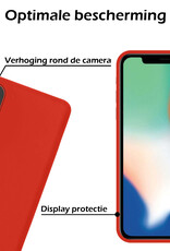 Nomfy Hoesje Geschikt voor iPhone 12 Hoesje Siliconen Cover Case - Hoes Geschikt voor iPhone 12 Hoes Back Case - Rood