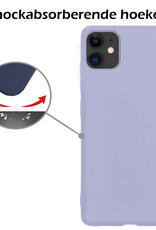 Nomfy Hoesje Geschikt voor iPhone 12 Hoesje Siliconen Cover Case - Hoes Geschikt voor iPhone 12 Hoes Back Case - Lila