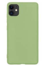 Nomfy Hoesje Geschikt voor iPhone 12 Hoesje Siliconen Cover Case - Hoes Geschikt voor iPhone 12 Hoes Back Case - Groen