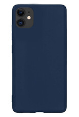 Nomfy Hoesje Geschikt voor iPhone 12 Hoesje Siliconen Cover Case - Hoes Geschikt voor iPhone 12 Hoes Back Case - Donkerblauw