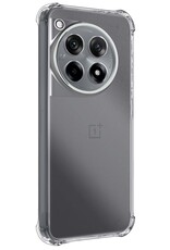 NoXx Hoes Geschikt voor OnePlus 12R Hoesje Siliconen Cover Shock Proof Back Case Shockproof Hoes Met 2x Screenprotector - Transparant