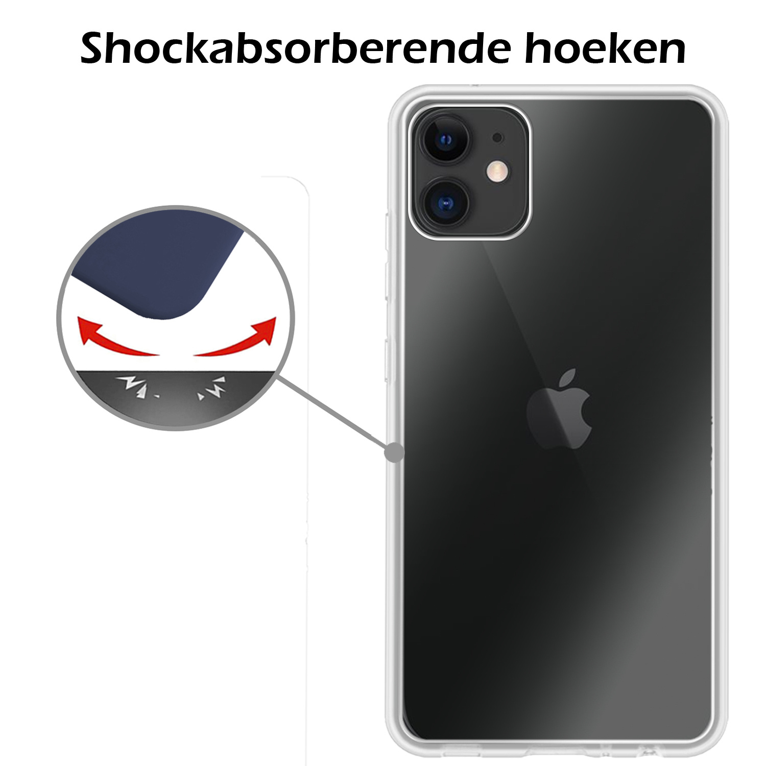 Nomfy Hoesje Geschikt voor iPhone 12 Mini Hoesje Siliconen Cover Case - Hoes Geschikt voor iPhone 12 Mini Hoes Back Case - 2-PACK - Transparant