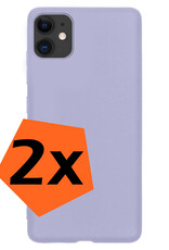Nomfy Hoesje Geschikt voor iPhone 12 Mini Hoesje Siliconen Cover Case - Hoes Geschikt voor iPhone 12 Mini Hoes Back Case - 2-PACK - Lila