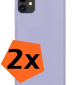 Nomfy Nomfy iPhone 12 Mini Hoesje Siliconen 2 PACK - Lila