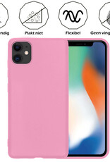 Nomfy Hoesje Geschikt voor iPhone 12 Mini Hoesje Siliconen Cover Case - Hoes Geschikt voor iPhone 12 Mini Hoes Back Case - 2-PACK - Lichtroze