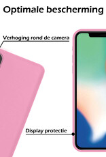 Nomfy Hoesje Geschikt voor iPhone 12 Mini Hoesje Siliconen Cover Case - Hoes Geschikt voor iPhone 12 Mini Hoes Back Case - 2-PACK - Lichtroze