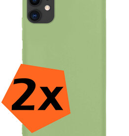 Nomfy Nomfy iPhone 12 Mini Hoesje Siliconen 2 PACK - Groen