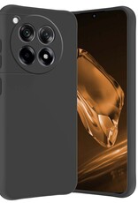 Nomfy Hoesje Geschikt voor OnePlus 12R Hoesje Siliconen Cover Case - Hoes Geschikt voor OnePlus 12R Hoes Back Case - Zwart
