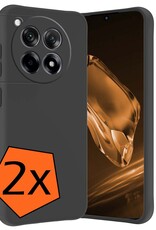 Nomfy Hoesje Geschikt voor OnePlus 12R Hoesje Siliconen Cover Case - Hoes Geschikt voor OnePlus 12R Hoes Back Case - 2-PACK - Zwart