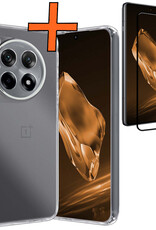 Nomfy Hoesje Geschikt voor OnePlus 12R Hoesje Siliconen Cover Case Met Screenprotector - Hoes Geschikt voor OnePlus 12R Hoes Back Case - Transparant