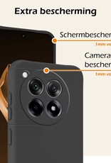 Nomfy Hoesje Geschikt voor OnePlus 12R Hoesje Siliconen Cover Case Met Screenprotector - Hoes Geschikt voor OnePlus 12R Hoes Back Case - Zwart