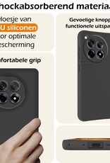 Nomfy Hoesje Geschikt voor OnePlus 12R Hoesje Siliconen Cover Case Met Screenprotector - Hoes Geschikt voor OnePlus 12R Hoes Back Case - Zwart