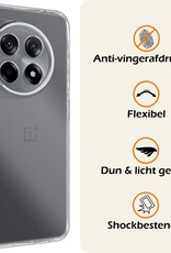 Nomfy Hoesje Geschikt voor OnePlus 12R Hoesje Siliconen Cover Case Met 2x Screenprotector - Hoes Geschikt voor OnePlus 12R Hoes Back Case - Transparant