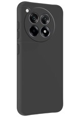 Nomfy Hoesje Geschikt voor OnePlus 12R Hoesje Siliconen Cover Case Met 2x Screenprotector - Hoes Geschikt voor OnePlus 12R Hoes Back Case - Zwart