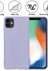 Nomfy Hoesje Geschikt voor iPhone 12 Mini Hoesje Siliconen Cover Case - Hoes Geschikt voor iPhone 12 Mini Hoes Back Case - Lila