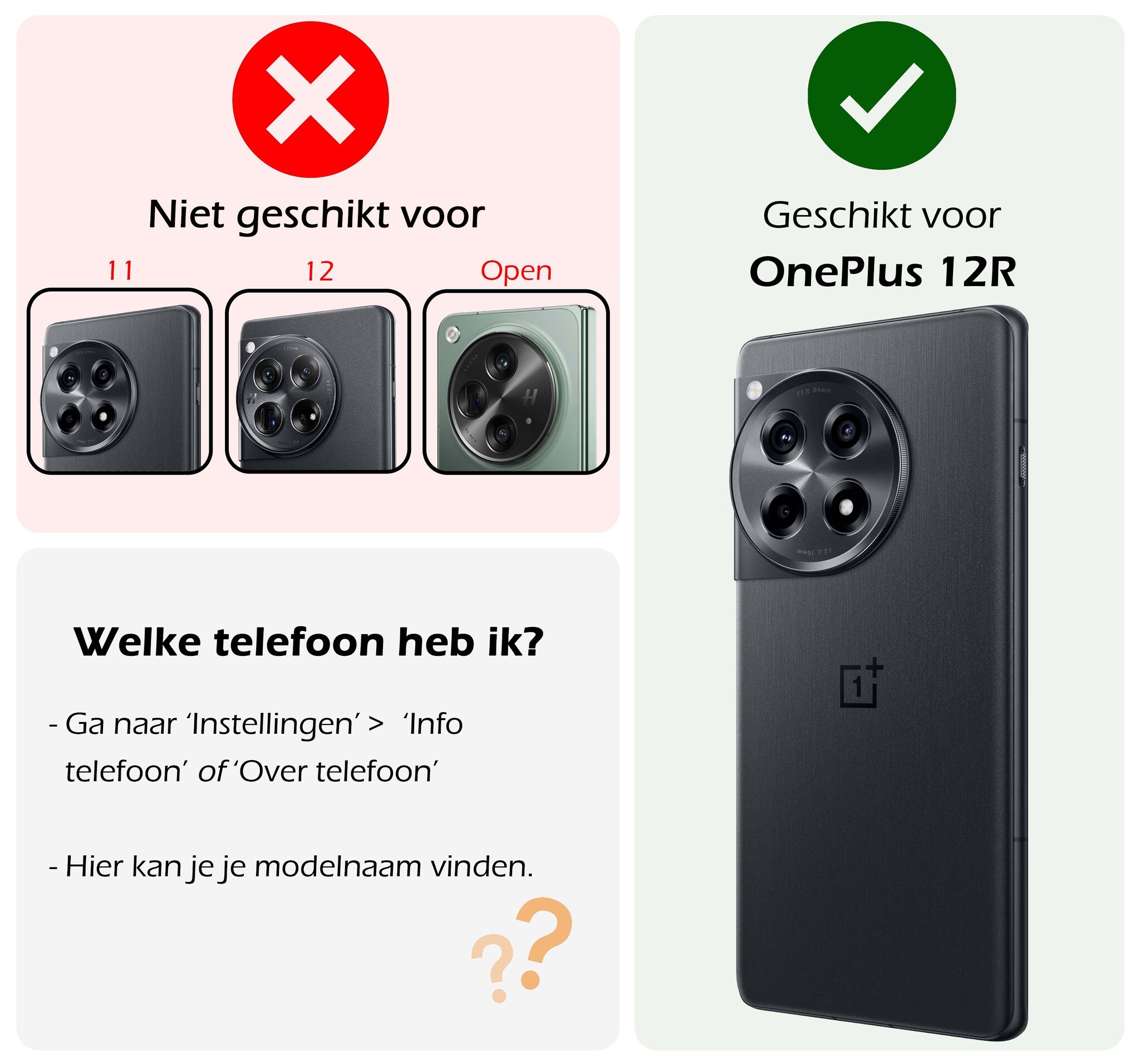 Nomfy Hoesje Geschikt voor OnePlus 12R Hoesje Shock Proof Cover Case Shockproof Met 2x Screenprotector - Hoes Geschikt voor OnePlus 12R Hoes Siliconen Back Case - Transparant