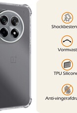 Nomfy Hoesje Geschikt voor OnePlus 12R Hoesje Shock Proof Cover Case Shockproof Met 2x Screenprotector - Hoes Geschikt voor OnePlus 12R Hoes Siliconen Back Case - Transparant