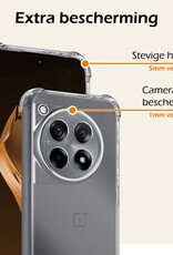 Nomfy Hoesje Geschikt voor OnePlus 12R Hoesje Shock Proof Cover Case Shockproof Met 2x Screenprotector - Hoes Geschikt voor OnePlus 12R Hoes Siliconen Back Case - Transparant