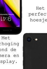 Nomfy Hoesje Geschikt voor iPhone SE 2020 Hoesje Siliconen Cover Case - Hoes Geschikt voor iPhone SE (2020) Hoes Back Case - Zwart