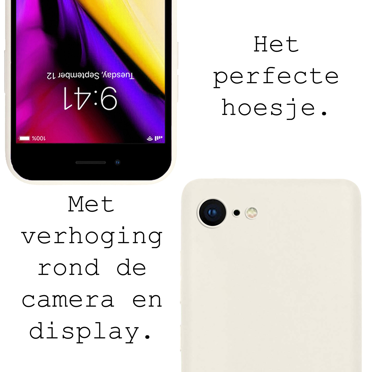 Nomfy Hoesje Geschikt voor iPhone SE 2020 Hoesje Siliconen Cover Case - Hoes Geschikt voor iPhone SE (2020) Hoes Back Case - Wit