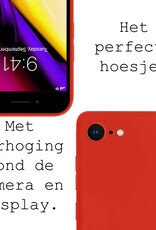 Nomfy Hoesje Geschikt voor iPhone SE 2020 Hoesje Siliconen Cover Case - Hoes Geschikt voor iPhone SE (2020) Hoes Back Case - Rood