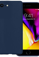 Nomfy Hoesje Geschikt voor iPhone SE 2020 Hoesje Siliconen Cover Case - Hoes Geschikt voor iPhone SE (2020) Hoes Back Case - Donkerblauw