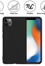 Nomfy Hoesje Geschikt voor iPhone 11 Pro Max Hoesje Siliconen Cover Case - Hoes Geschikt voor iPhone 11 Pro Max Hoes Back Case - 2-PACK - Zwart