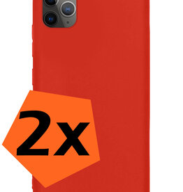 Nomfy Nomfy iPhone 11 Pro Max Hoesje Siliconen 2 PACK - Rood