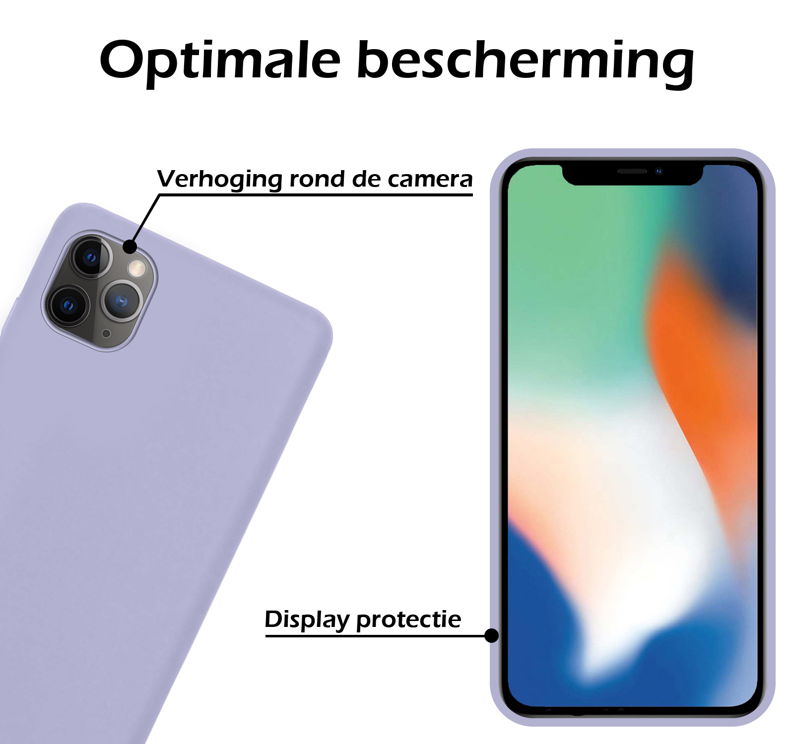 Nomfy Hoesje Geschikt voor iPhone 11 Pro Max Hoesje Siliconen Cover Case - Hoes Geschikt voor iPhone 11 Pro Max Hoes Back Case - Lila