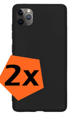 Nomfy Hoesje Geschikt voor iPhone 11 Pro Hoesje Siliconen Cover Case - Hoes Geschikt voor iPhone 11 Pro Hoes Back Case - 2-PACK - Zwart