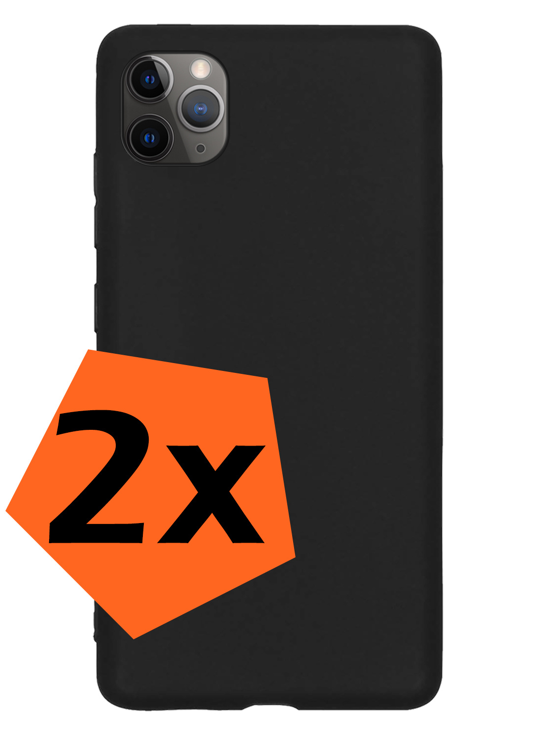 Nomfy Hoesje Geschikt voor iPhone 11 Pro Hoesje Siliconen Cover Case - Hoes Geschikt voor iPhone 11 Pro Hoes Back Case - 2-PACK - Zwart