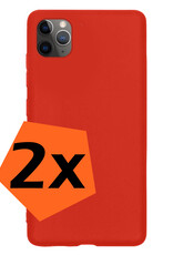 Nomfy Hoesje Geschikt voor iPhone 11 Pro Hoesje Siliconen Cover Case - Hoes Geschikt voor iPhone 11 Pro Hoes Back Case - 2-PACK - Rood