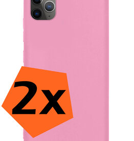 Nomfy Nomfy iPhone 11 Pro Hoesje Siliconen 2 PACK - Licht Roze