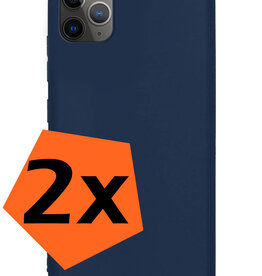 Nomfy Nomfy iPhone 11 Pro Hoesje Siliconen 2 PACK - Donker Blauw