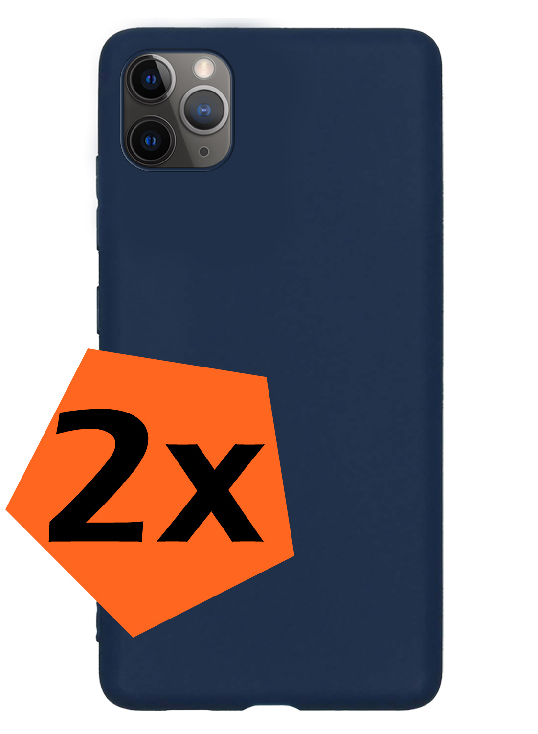 Nomfy Hoesje Geschikt voor iPhone 11 Pro Hoesje Siliconen Cover Case - Hoes Geschikt voor iPhone 11 Pro Hoes Back Case - 2-PACK - Donkerblauw
