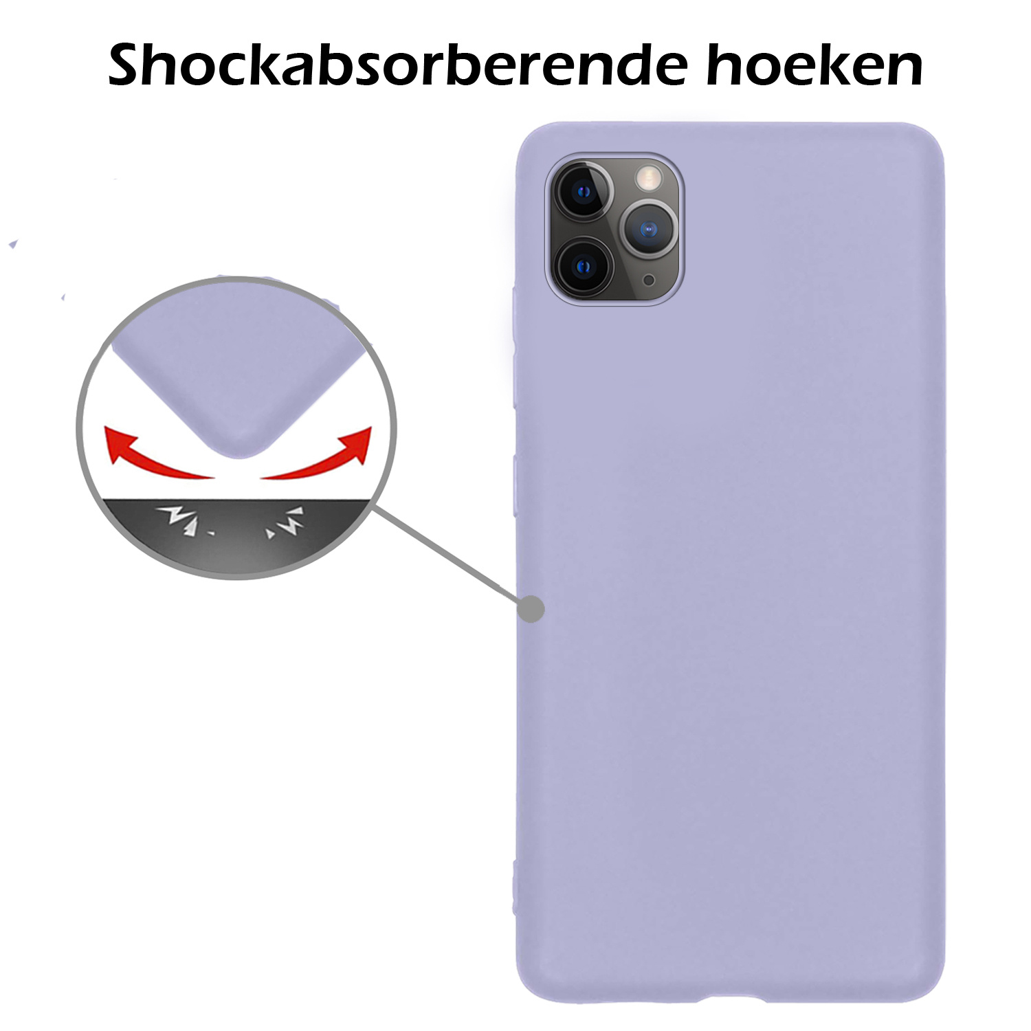 Nomfy Hoesje Geschikt voor iPhone 11 Pro Hoesje Siliconen Cover Case - Hoes Geschikt voor iPhone 11 Pro Hoes Back Case - Lila