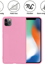 Nomfy Hoesje Geschikt voor iPhone 11 Pro Hoesje Siliconen Cover Case - Hoes Geschikt voor iPhone 11 Pro Hoes Back Case - Lichtroze
