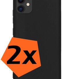Nomfy Nomfy iPhone 11 Hoesje Siliconen 2 PACK - Zwart