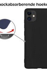 Nomfy Hoesje Geschikt voor iPhone 11 Hoesje Siliconen Cover Case - Hoes Geschikt voor iPhone 11 Hoes Back Case - 2-PACK - Zwart