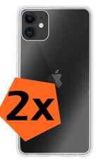 Nomfy Hoesje Geschikt voor iPhone 11 Hoesje Siliconen Cover Case - Hoes Geschikt voor iPhone 11 Hoes Back Case - 2-PACK - Transparant
